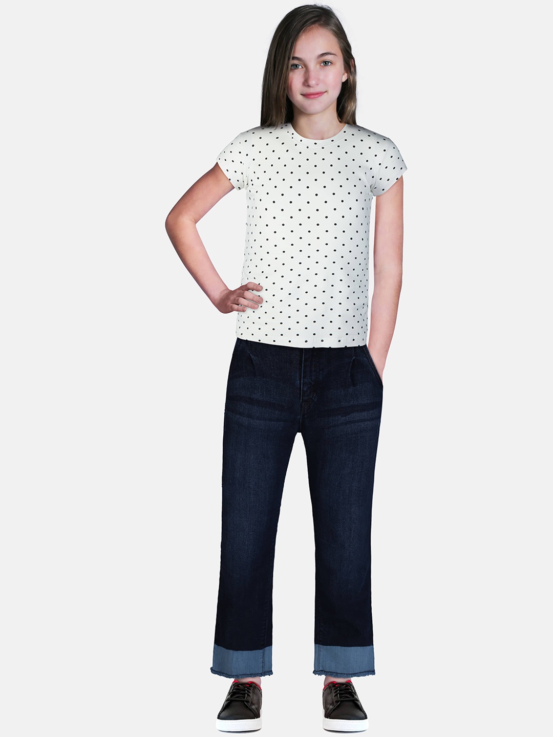 

Gini and Jony Girls Navy Blue Solid Mid Rise Jeans