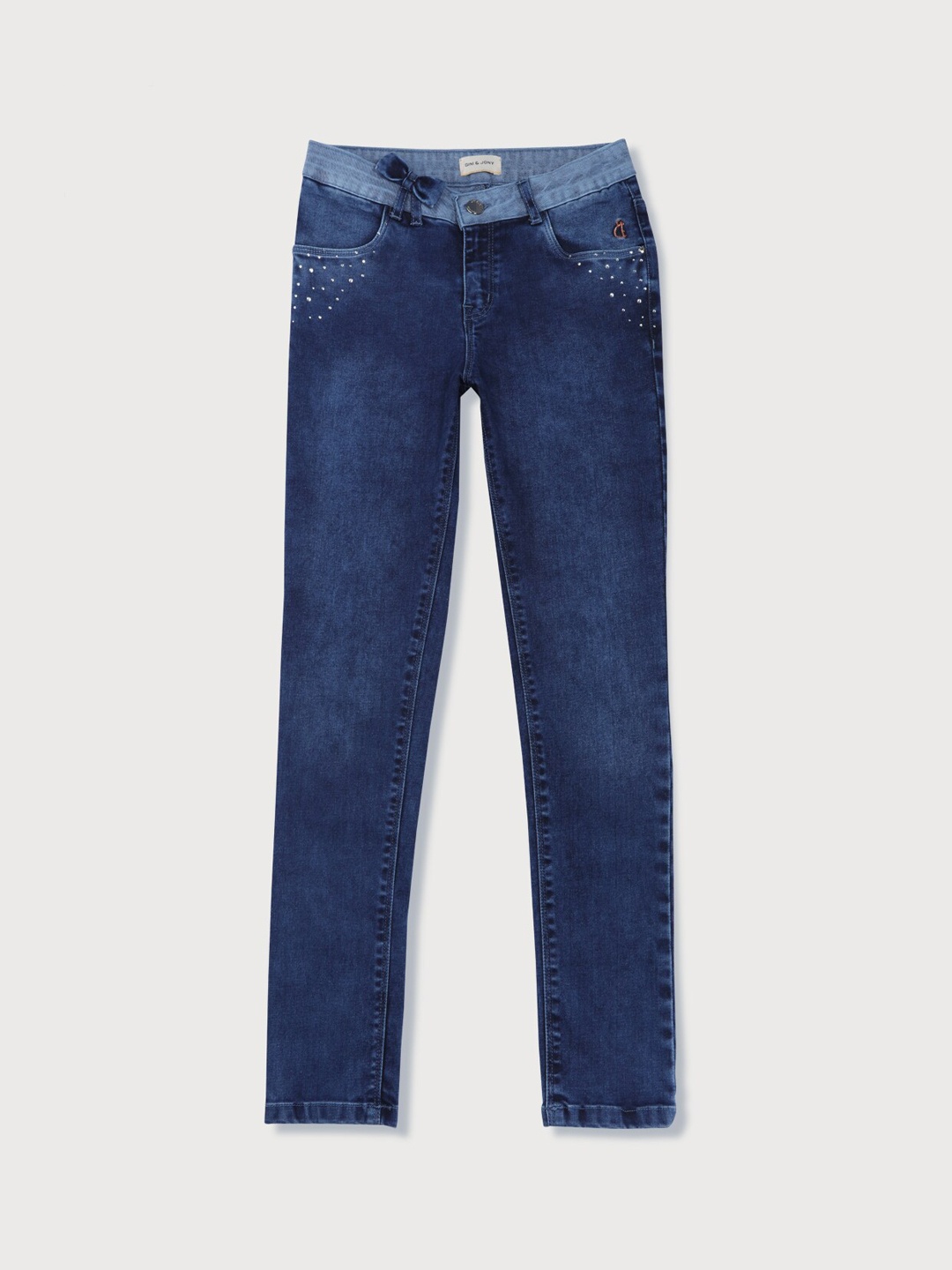 

Gini and Jony Girls Navy Blue Light Fade Denim Jeans