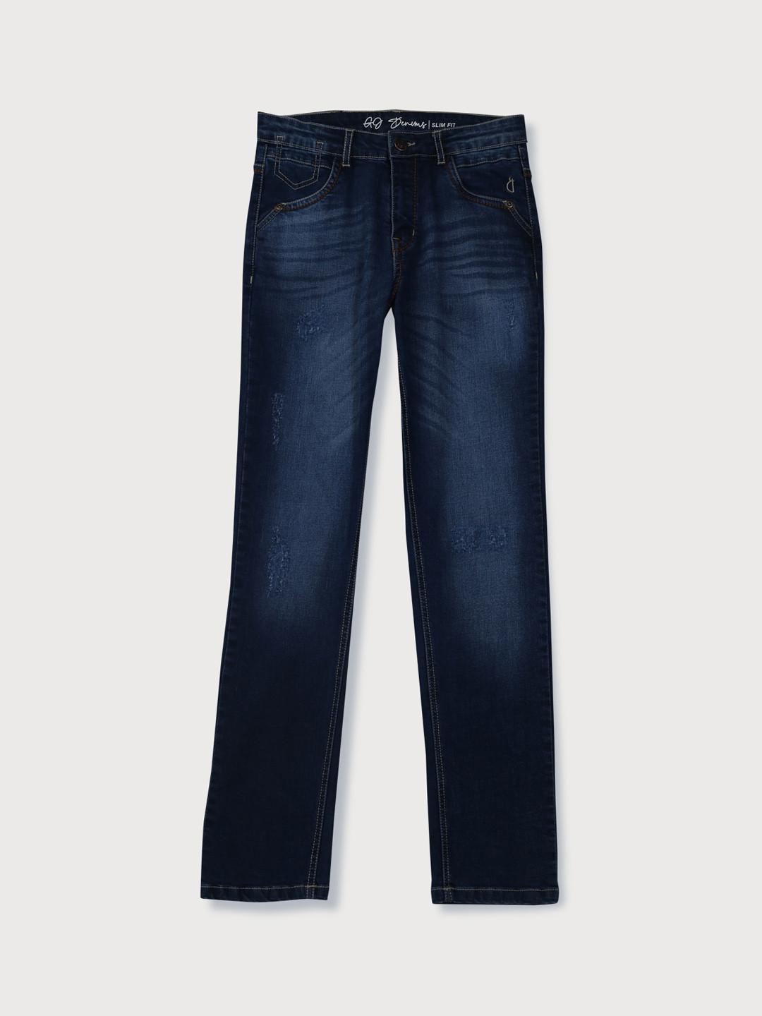 

Gini and Jony Boys Navy Blue Low Distress Light Fade Jeans