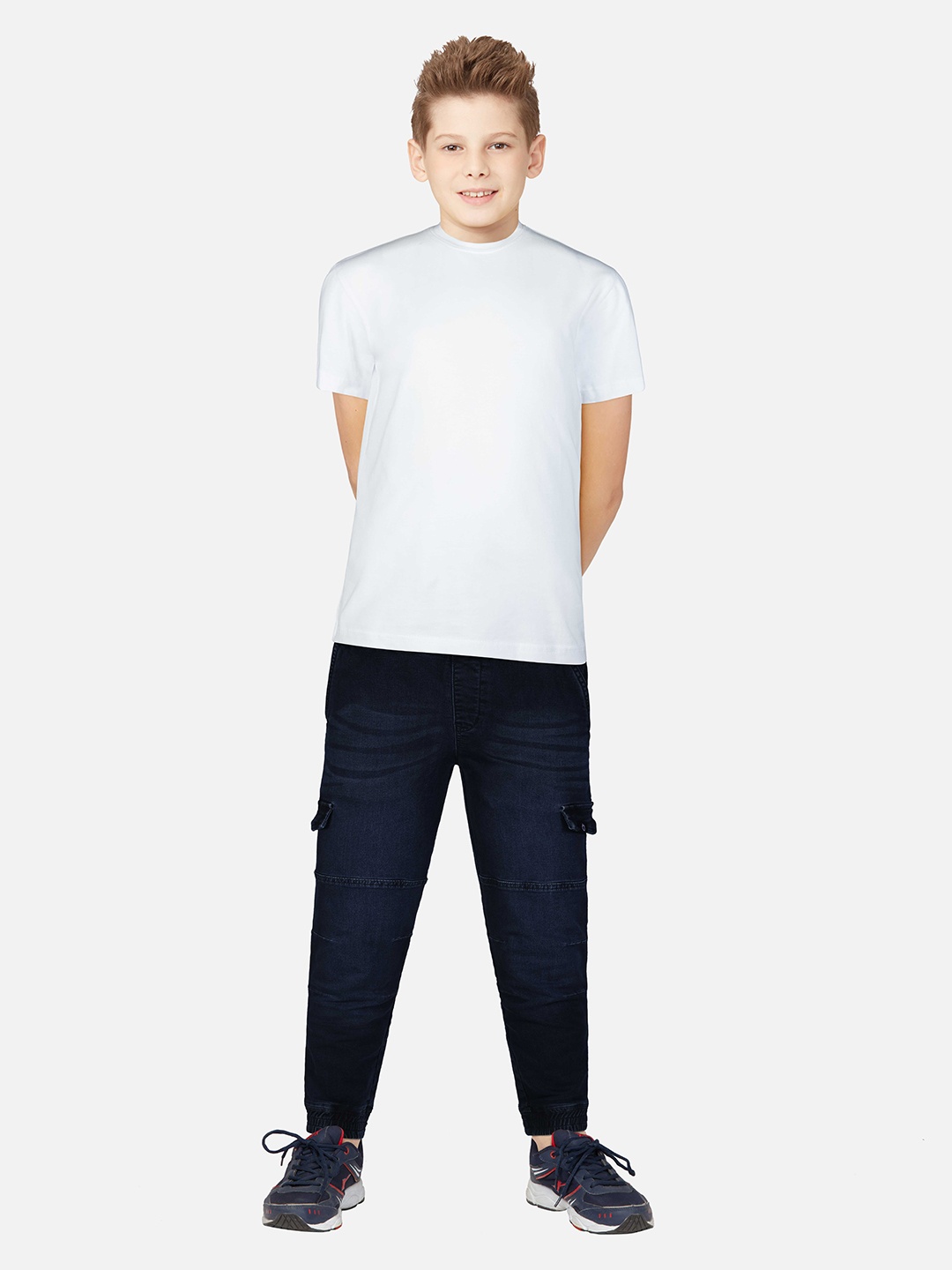 

Gini and Jony Boys Navy Blue Solid Light Fade Jeans