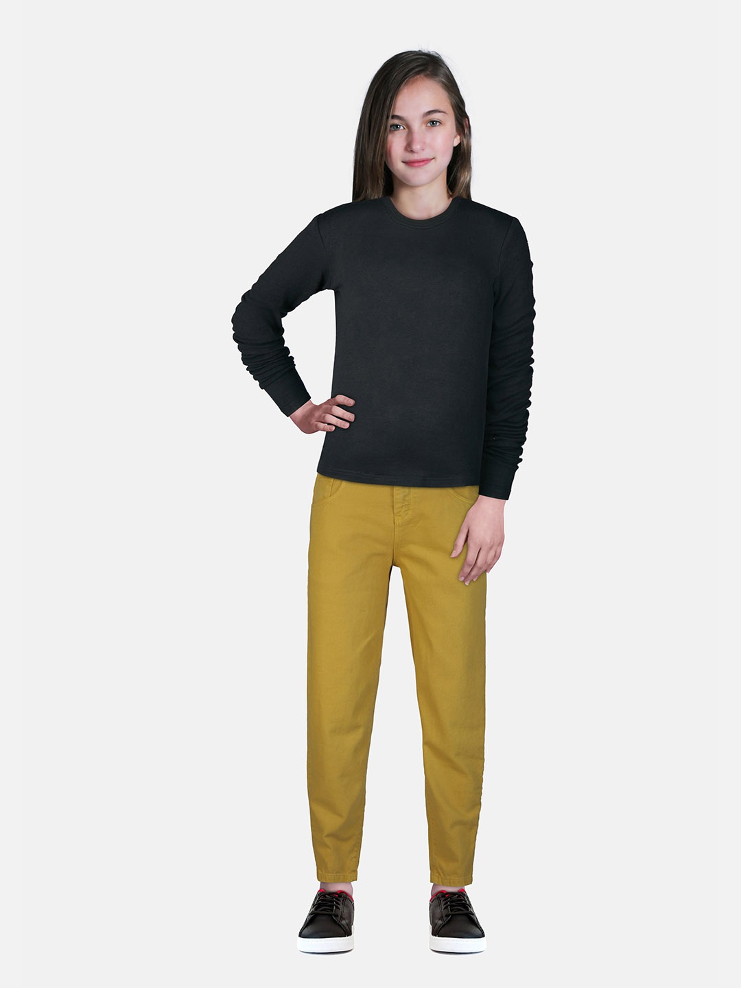 

Gini and Jony Girls Yellow Elasticated Jeans