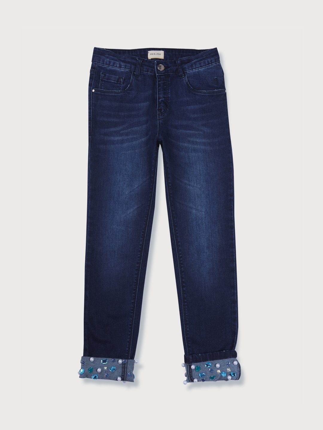 

Gini and Jony Girls Navy Blue Light Fade Jeans