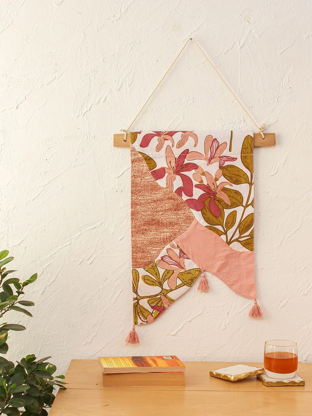 

House This Pink & White Printed Sajina Wall Decor Hanging