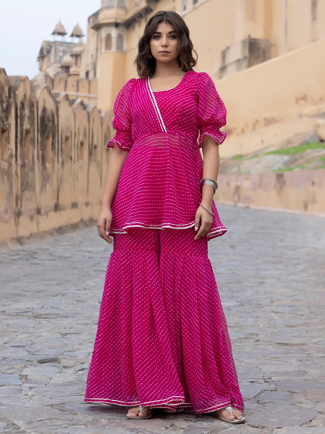 

Ragavi Women Pink Empire Kurta Set
