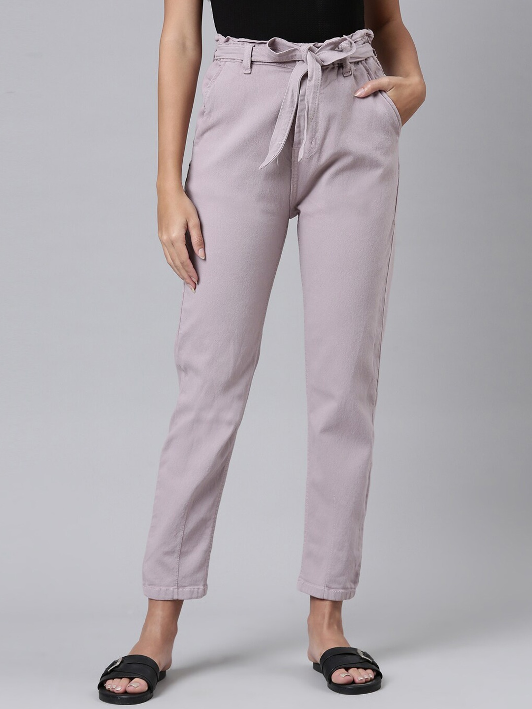 

ZHEIA Women Purple Relaxed Fit High-Rise Jeans