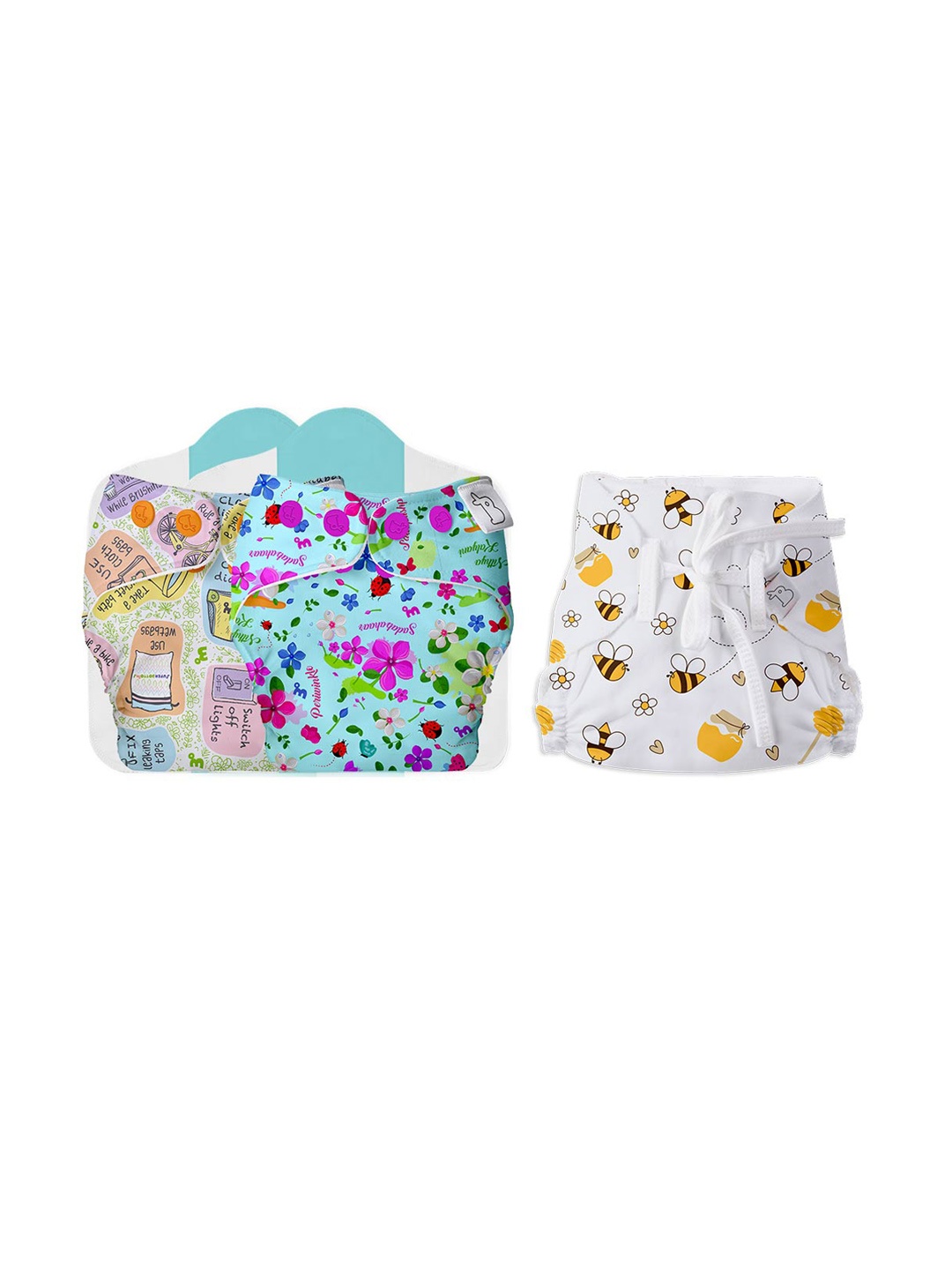 

SuperBottoms Infants pack Of 2 Cotton Cloth Sustainable Diaper, Multi