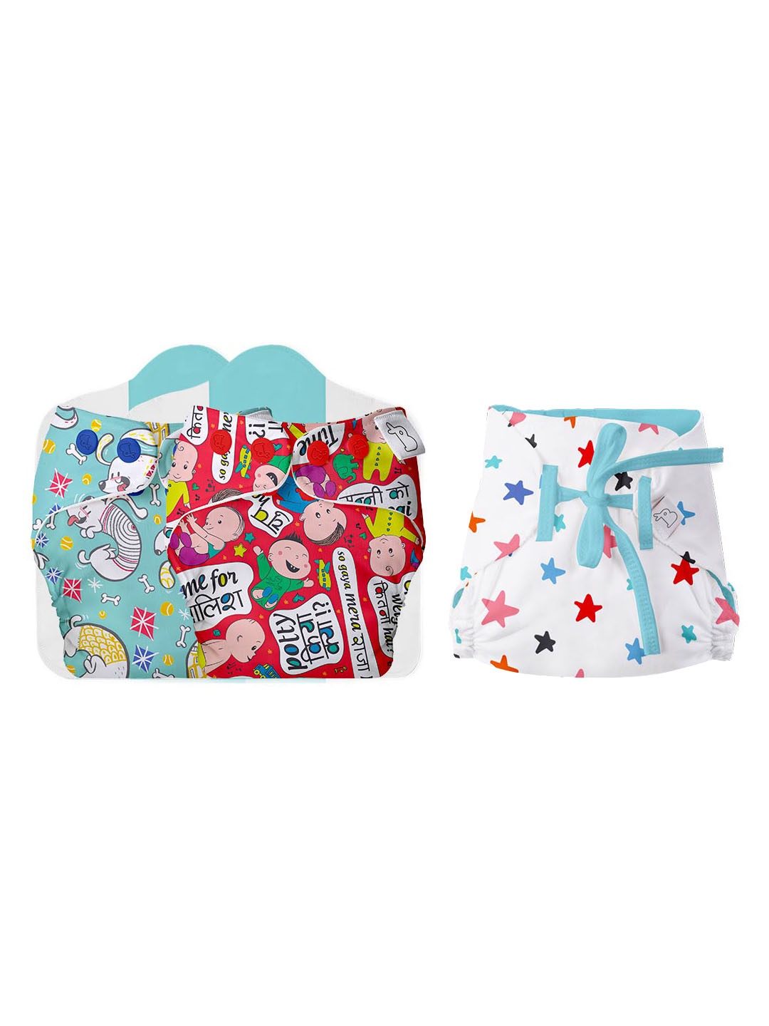 

SuperBottoms Infants Set Of 2 Cotton Cloth Sustainable Diaper, Multi