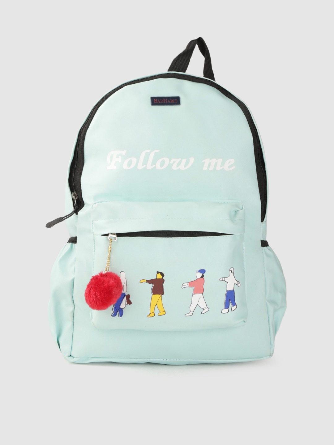 

BAD HABIT Unisex Mint Green & White Printed Backpack