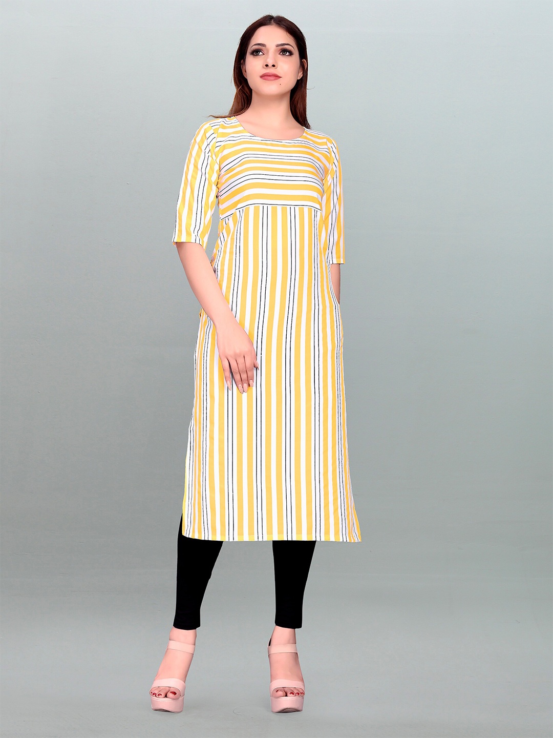 

MODLI 20 FASHION Women Yellow Printed Kurta