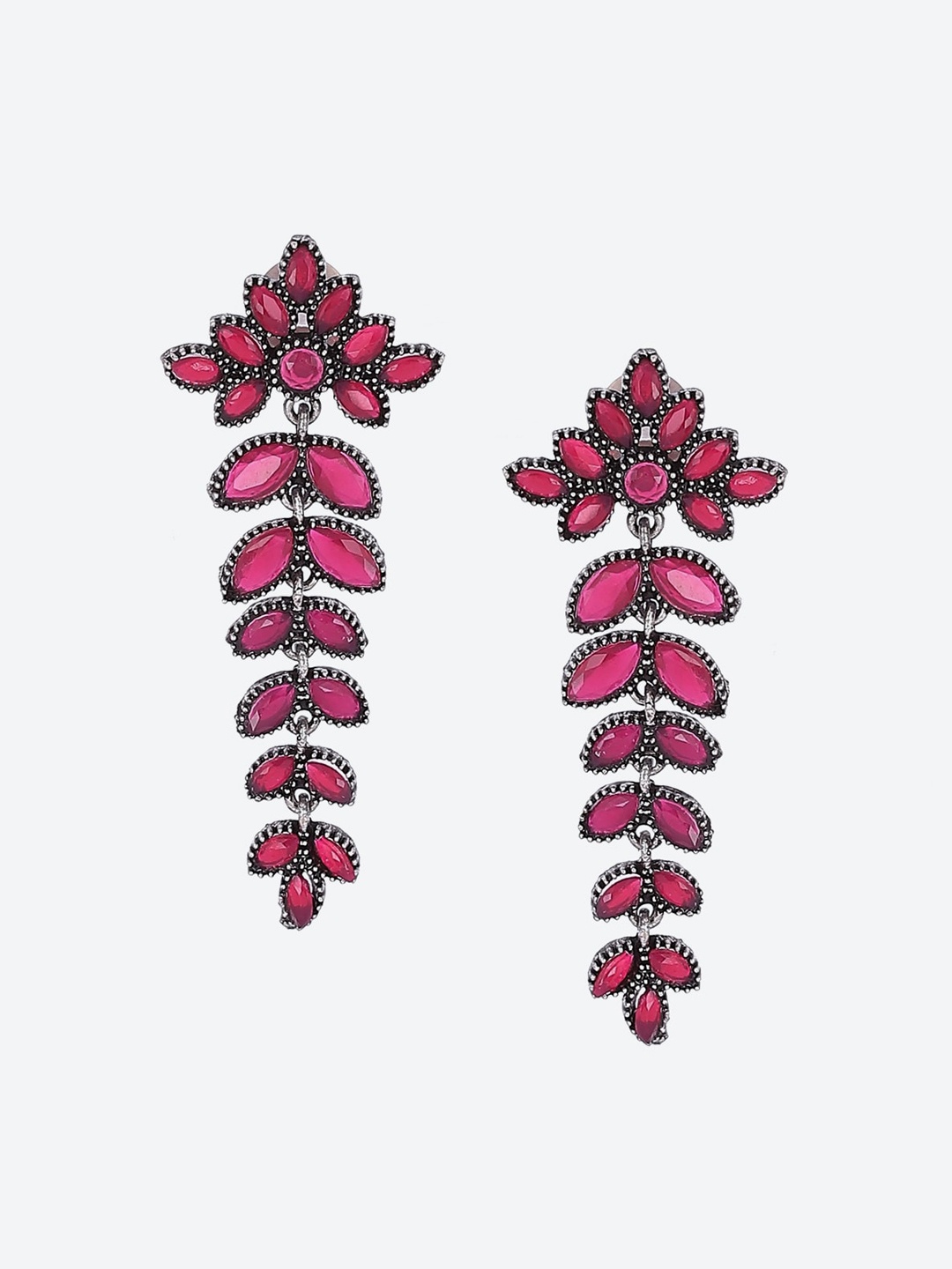 

Rangriti Maroon Contemporary Drop Earrings