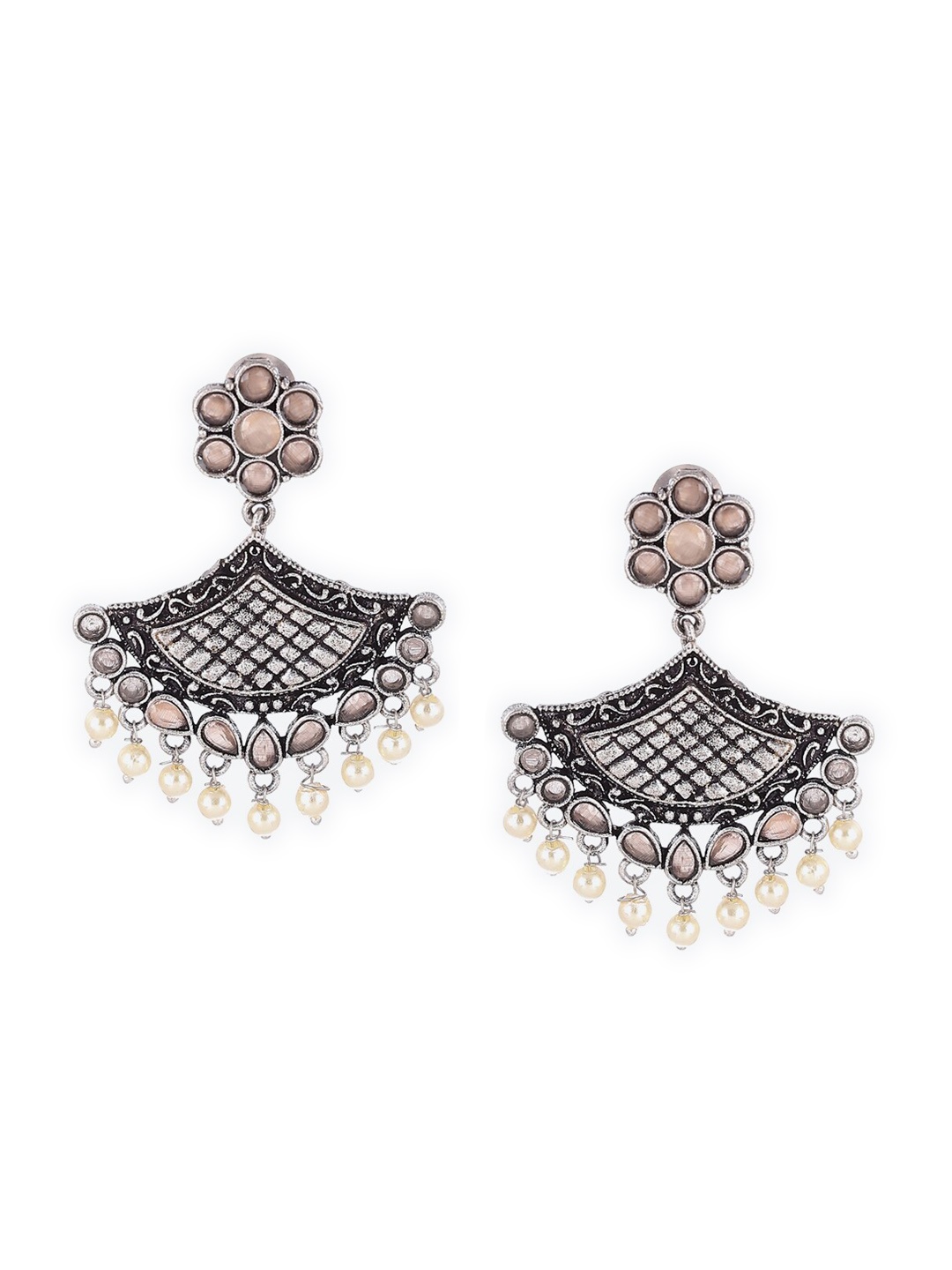 

Rangriti Off White Contemporary Jhumkas Earrings