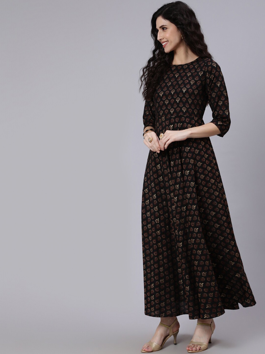 

Nayo Green Ethnic Motifs Ethnic Maxi Dress