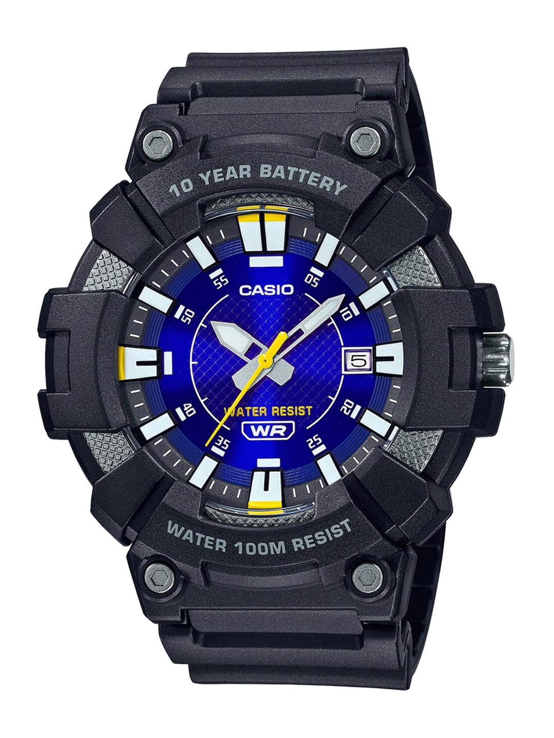 

CASIO Men Blue Patterned Dial & Black Straps Analogue and Digital Watch