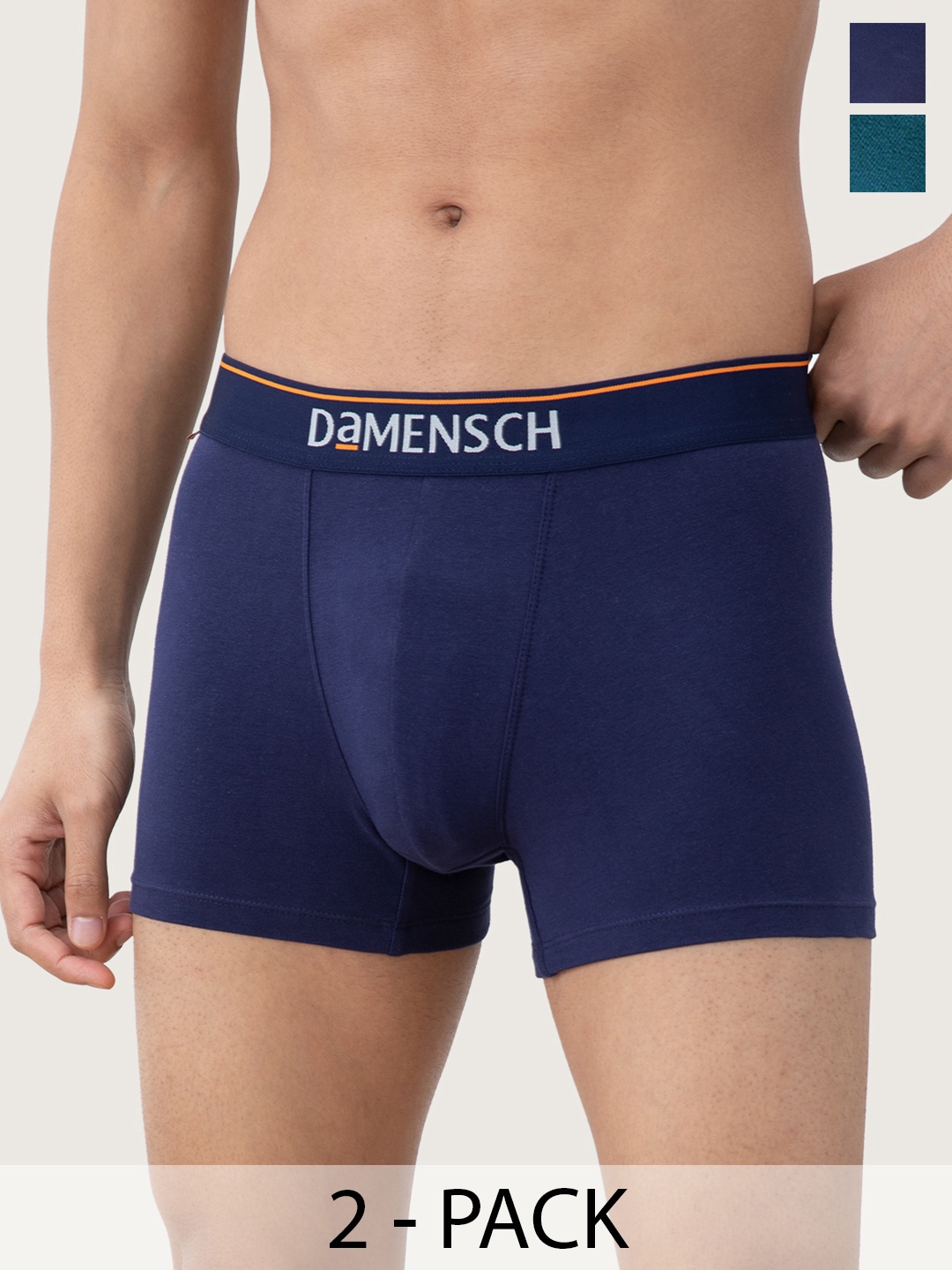 

DAMENSCH Men Pack Of 2 Anti Bacterial Trunk DAM-CTS-T-NNY-TTU-PACK-2, Navy blue