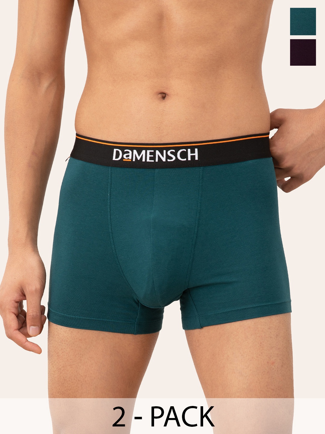 

DAMENSCH Men Pack Of 2 Anti Bacterial Trunk DAM-CTS-T-VOV-TTU-PACK-2, Violet