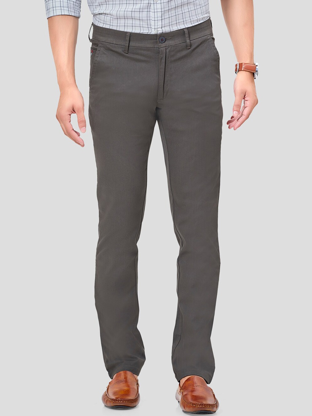 

Oxemberg Men Grey Smart Slim Fit Trouser