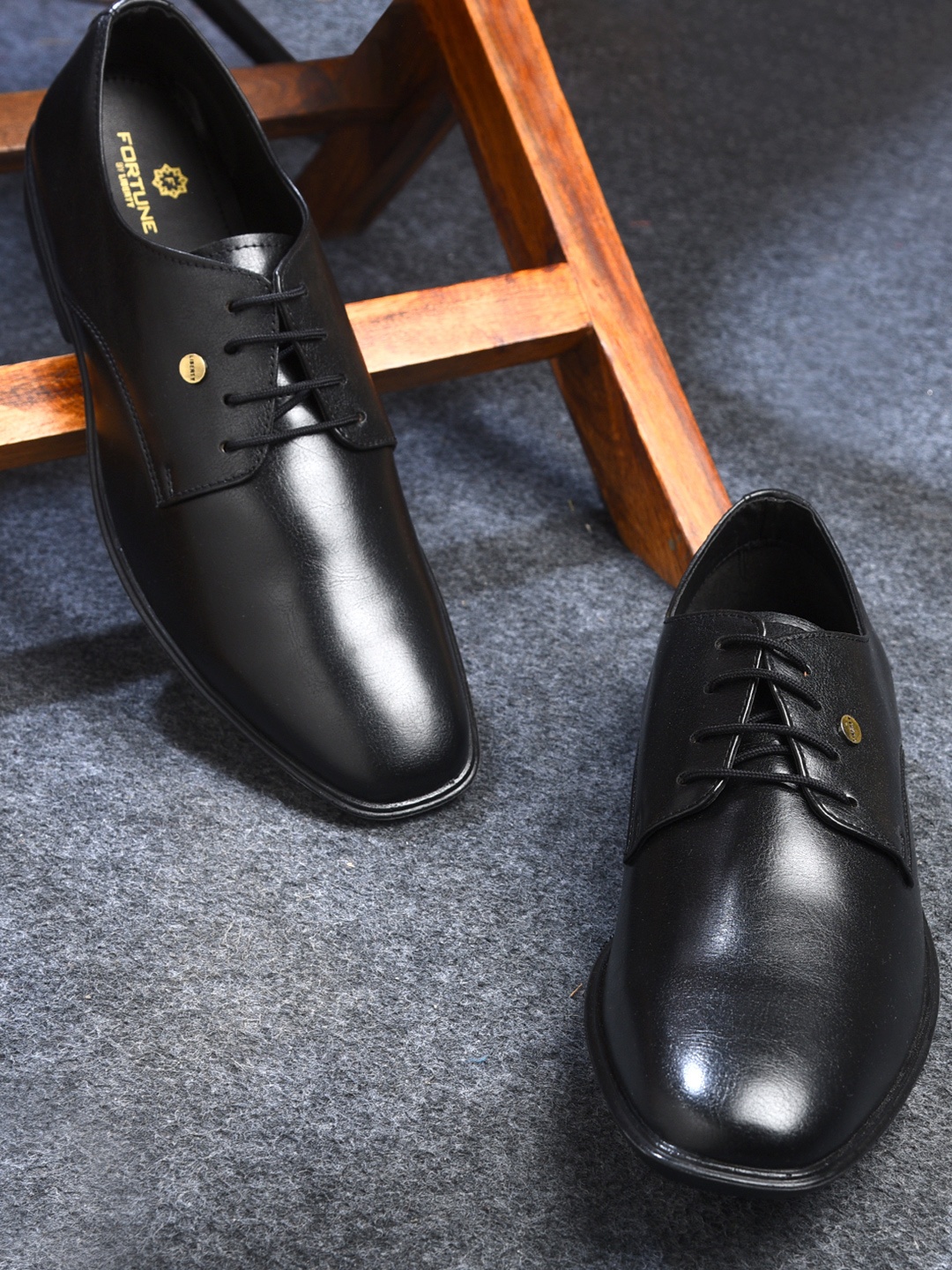

Liberty Men Lace-Up Derby Formal Shoes, Black
