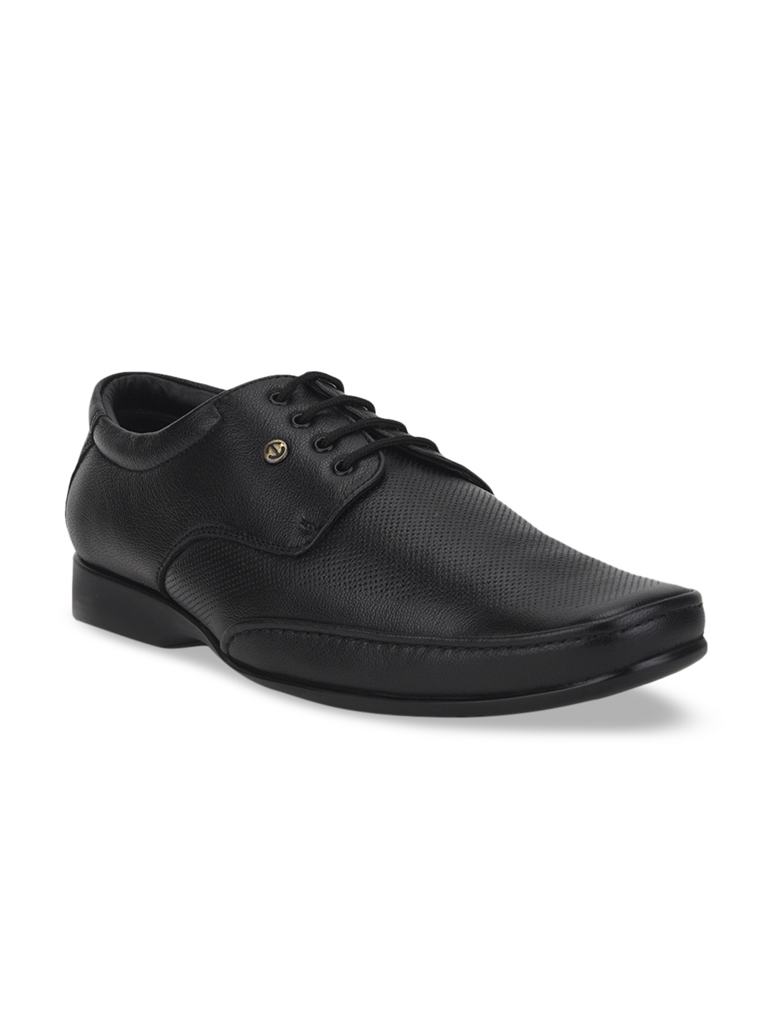 

Liberty Men Black Textured Leather Derby Formal Shoes