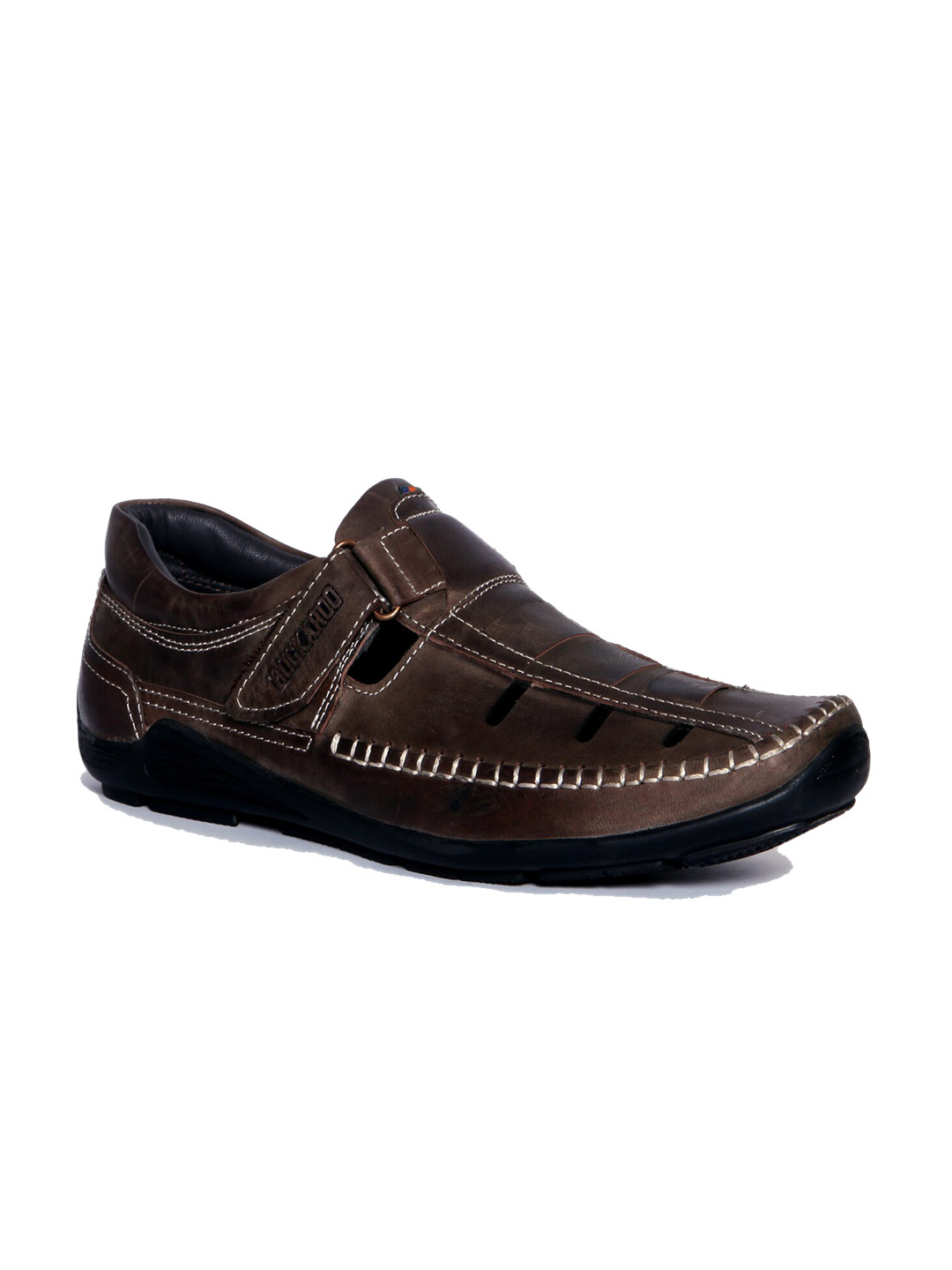 

Buckaroo Men Grey Leather Comfort Sandals
