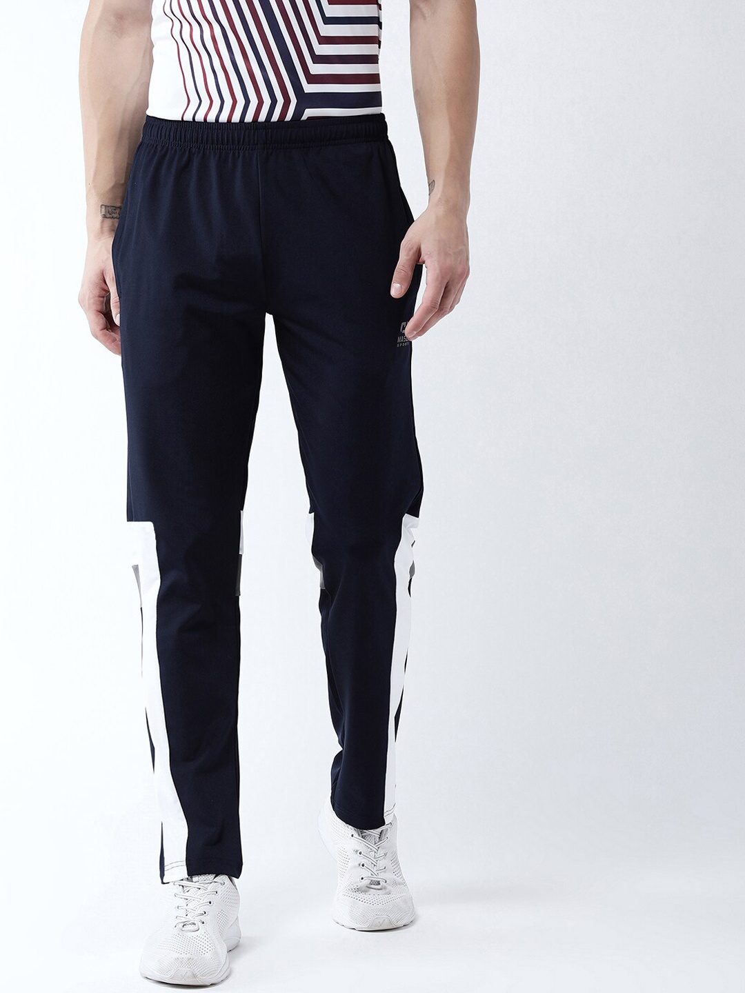 

Masch Sports Mens Dri-Fit Polyester Elastane Blend Active Wear Running Track Pants, Navy blue
