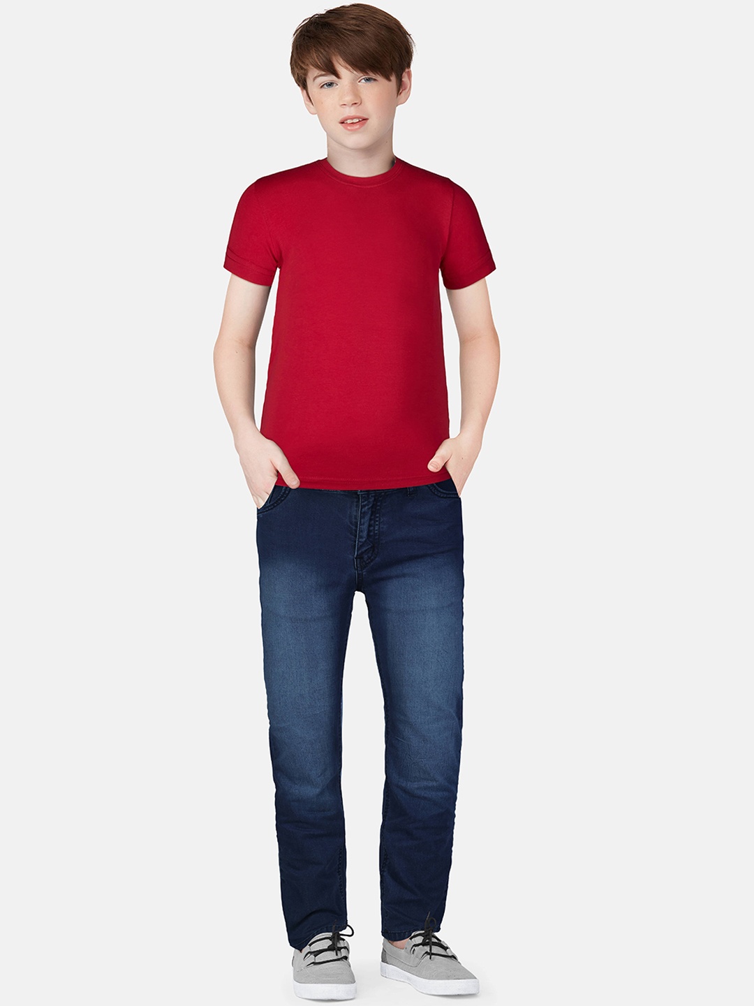 

Palm Tree Boys Navy Blue Regular Fit Light Fade Jeans
