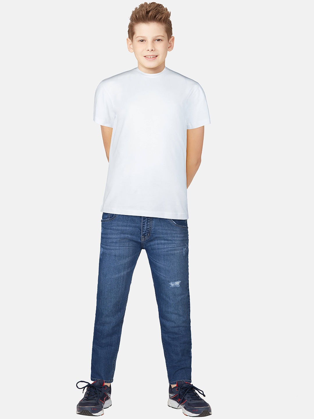 

Palm Tree Boys Blue Low Distress Light Fade Jeans Fixed Waist