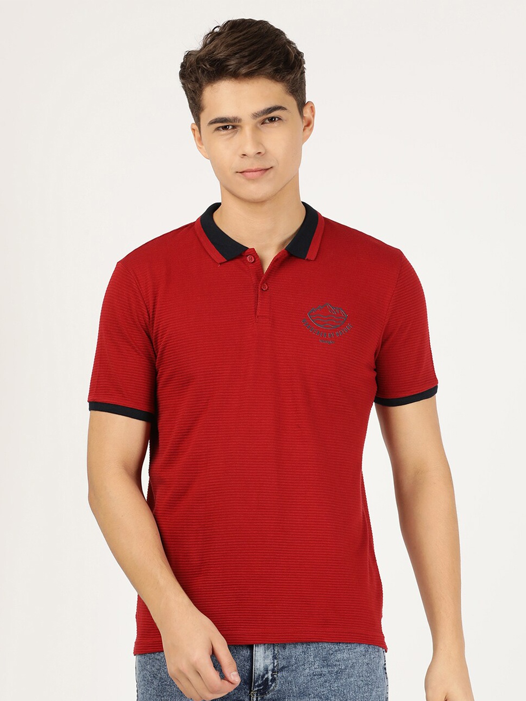 

Wrangler Men Red Polo Collar T-shirt