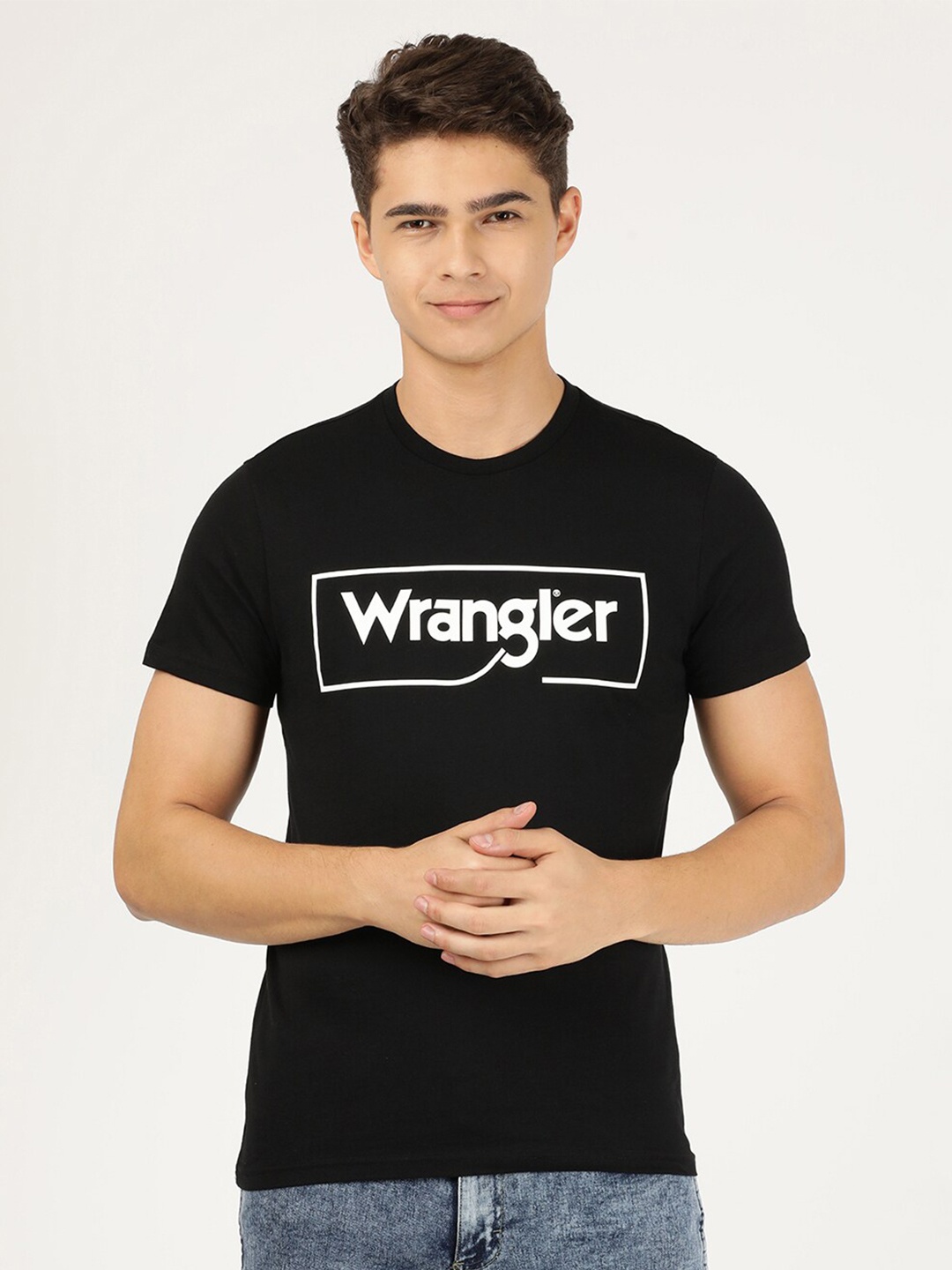 

Wrangler Men Blue Typography Printed T-shirt