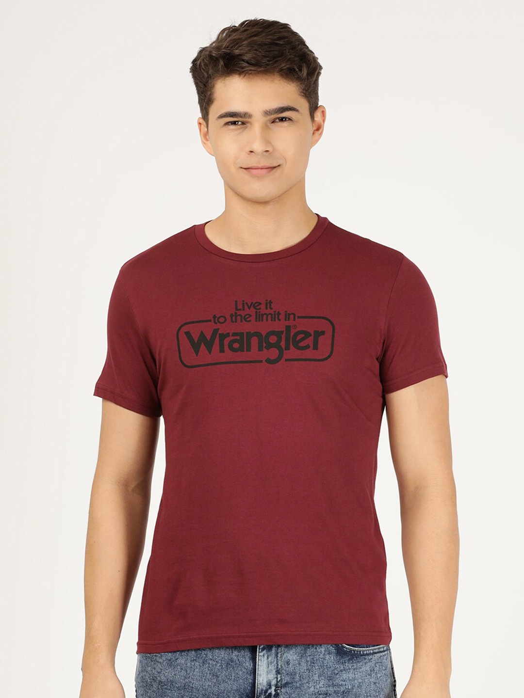 Wrangler Men Maroon Typography Printed T-shirt