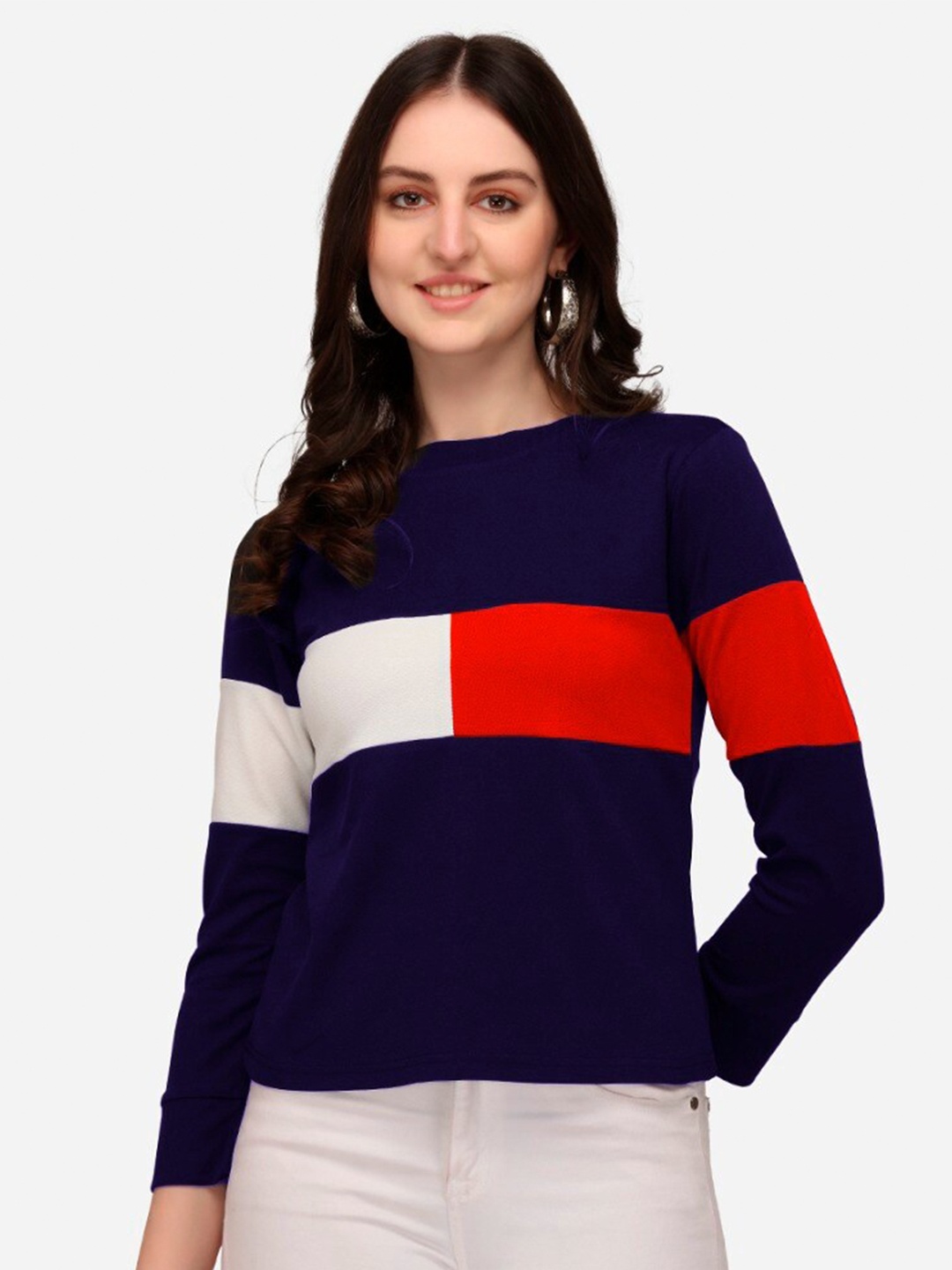 

Dream Beauty Fashion Red Colourblocked Top