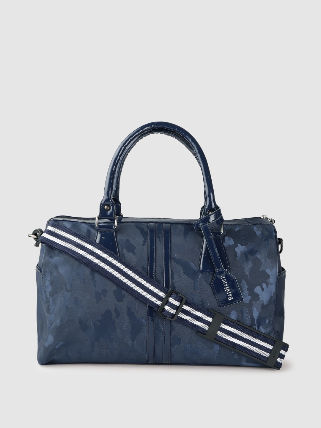 

BAD HABIT Unisex Blue Camouflage Print Duffel Bag