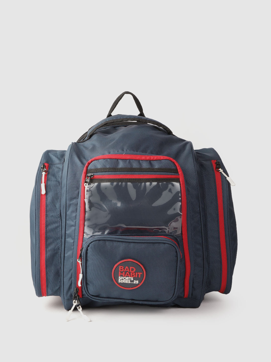 

BAD HABIT Unisex Blue Solid Biker Tank Backpack Bag with Brand Logo Applique Detail