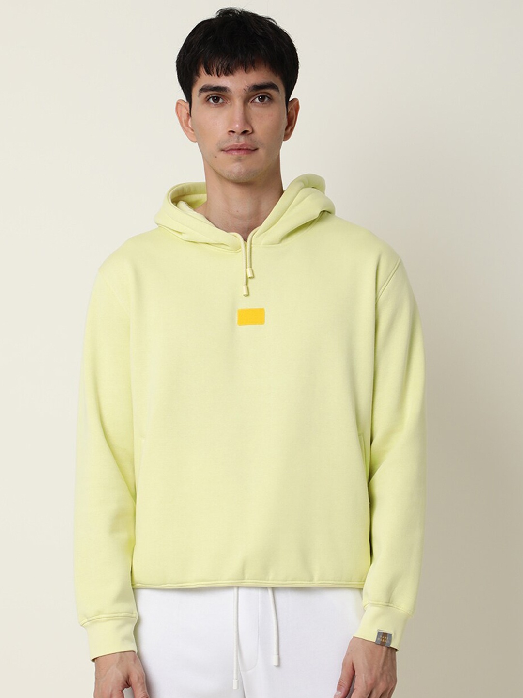 

RARE RABBIT Men Indo Hooded Sweatshirt, Yellow