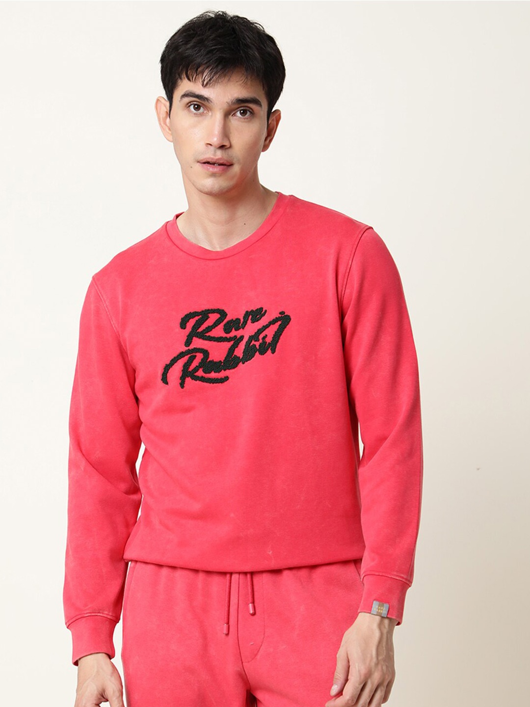 

RARE RABBIT Men Fern Slim Fit Sweatshirt, Red