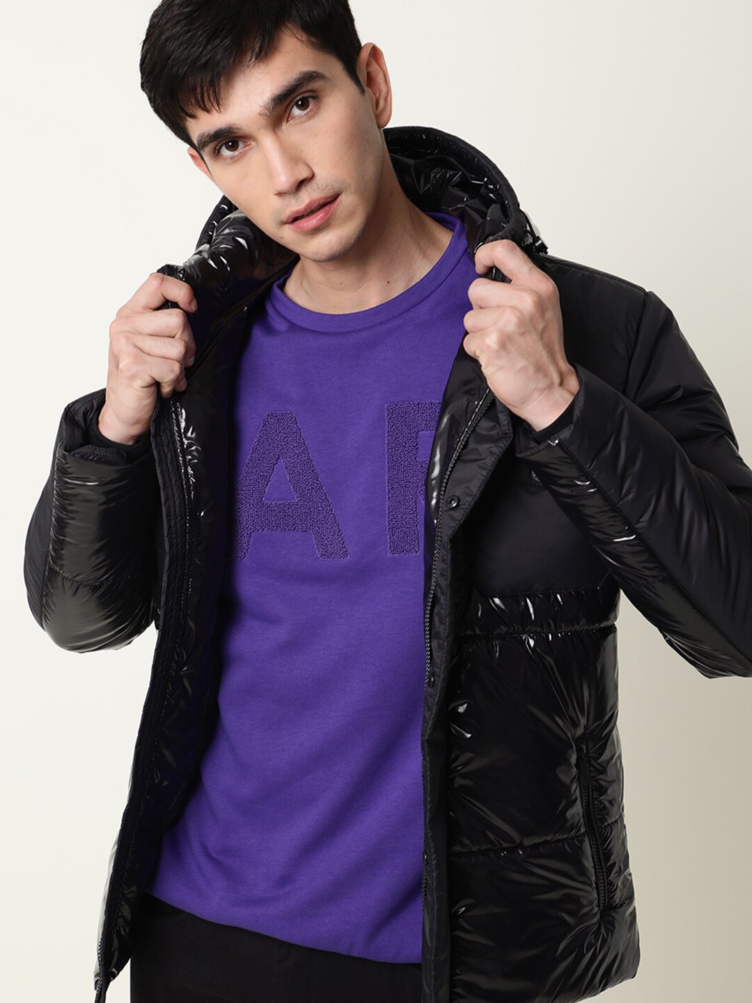 

RARE RABBIT Men Nor Slim Fit Applique Sweatshirt, Purple