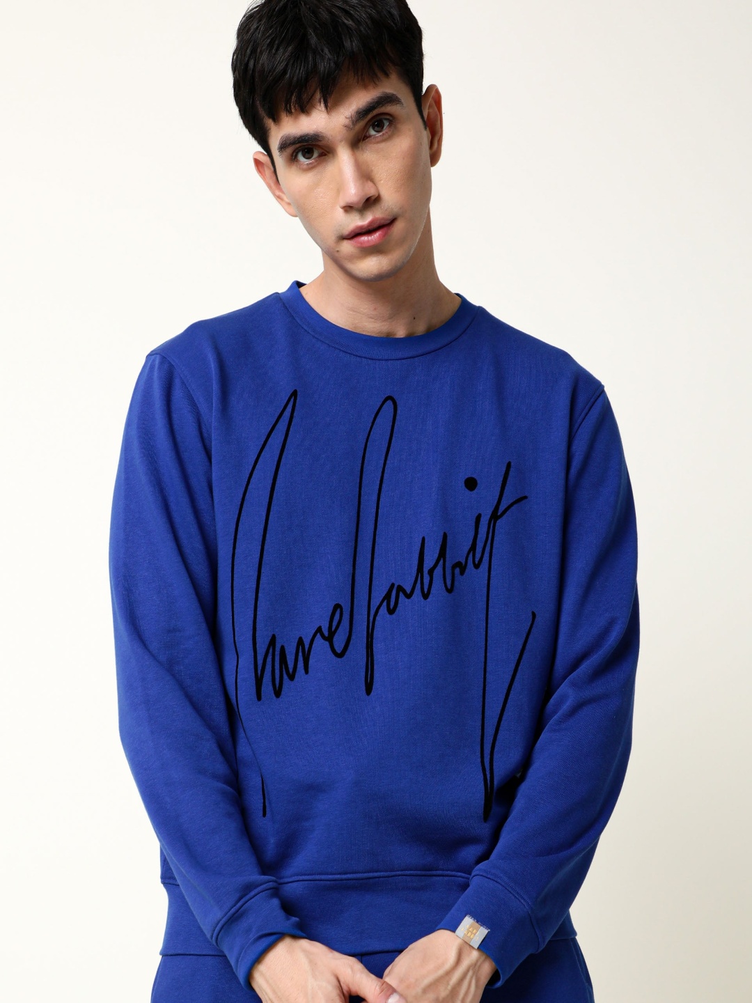 

RARE RABBIT Men Flocker Printed Sweatshirt, Blue