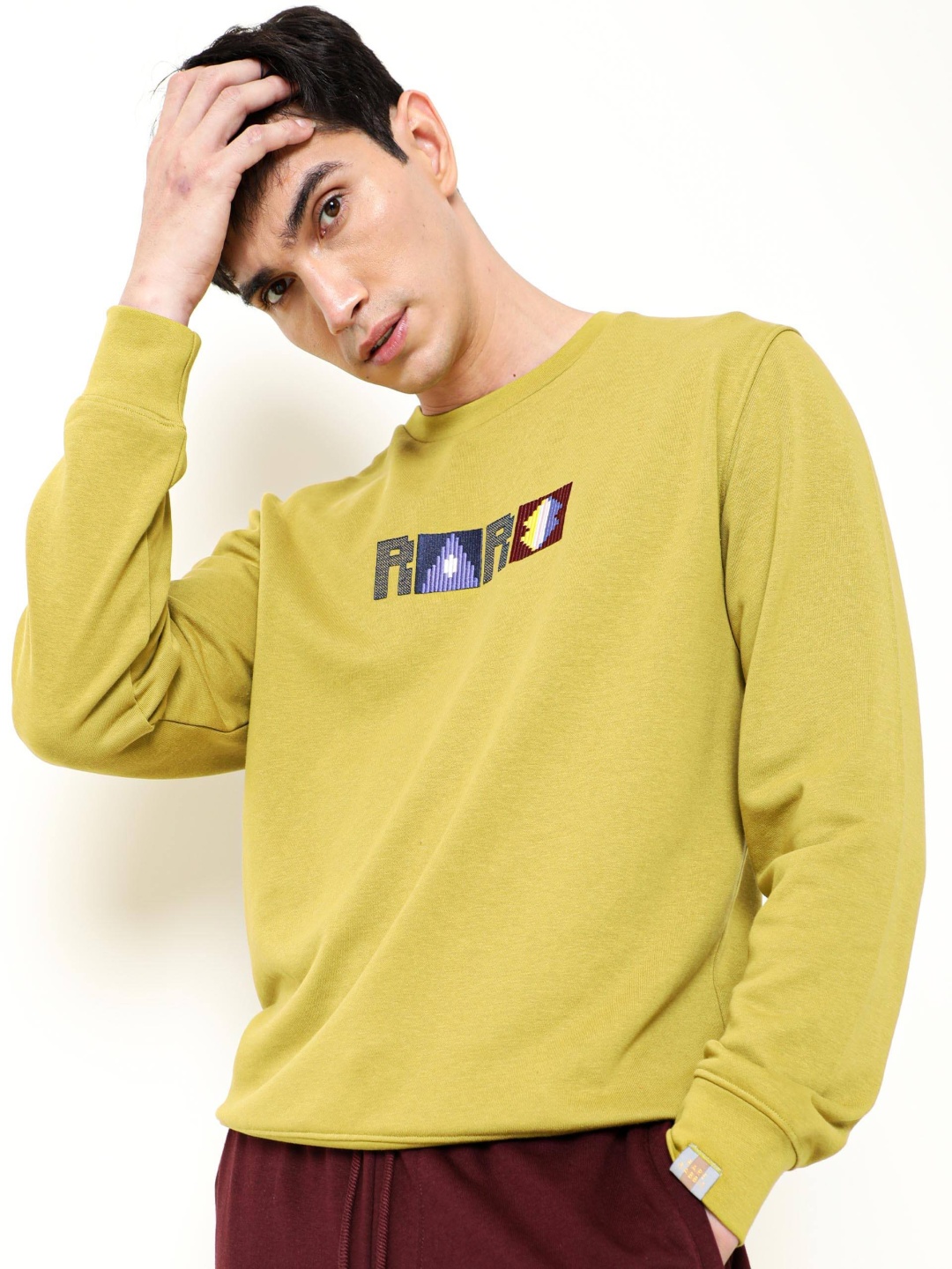 

RARE RABBIT Men Martis Graphic Print Sweatshirt, Olive