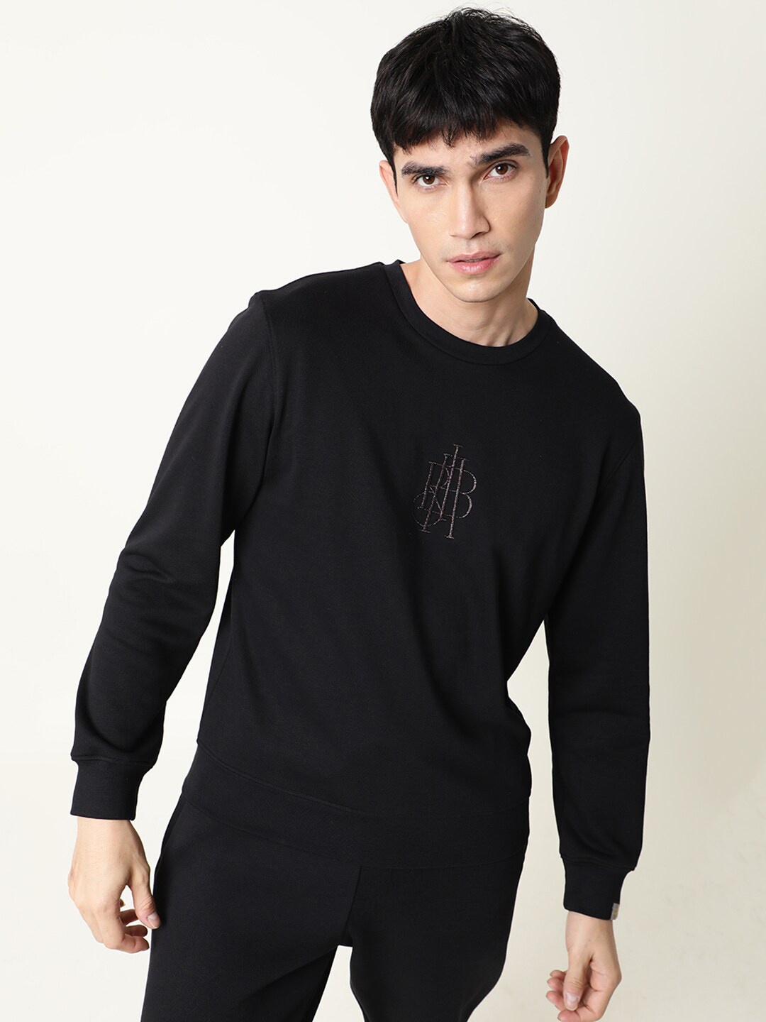 

RARE RABBIT Men Neor Sweatshirt, Black