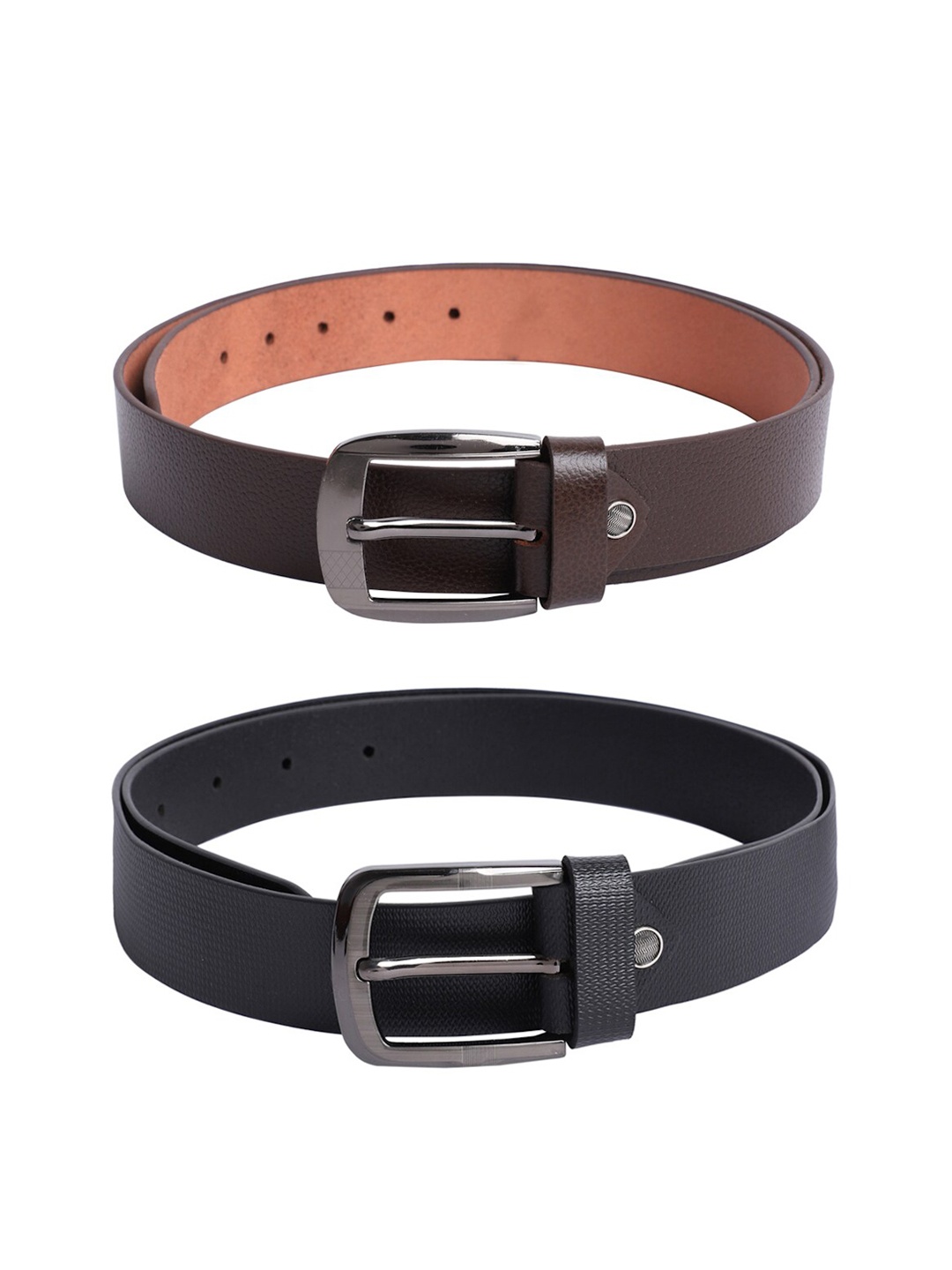 

The Mini NEEDLE Men Pack Of 2 Black & Brown Formal Belts