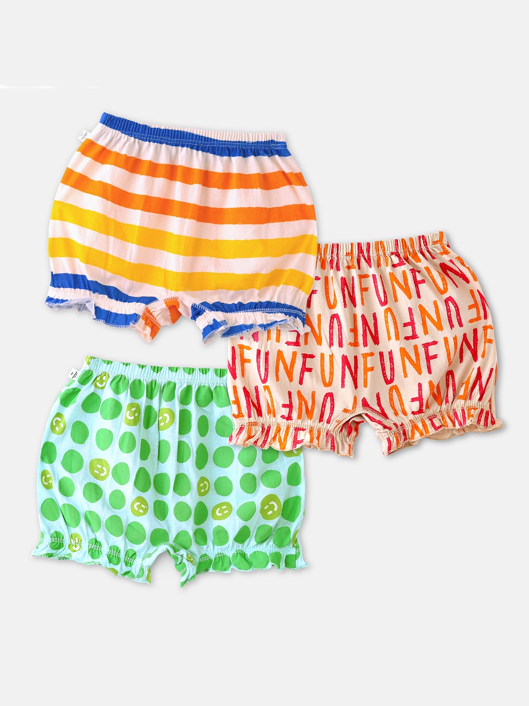 

You Got Plan B Kids Girls Pack Of 3 Printed Cotton Basic Briefs, White