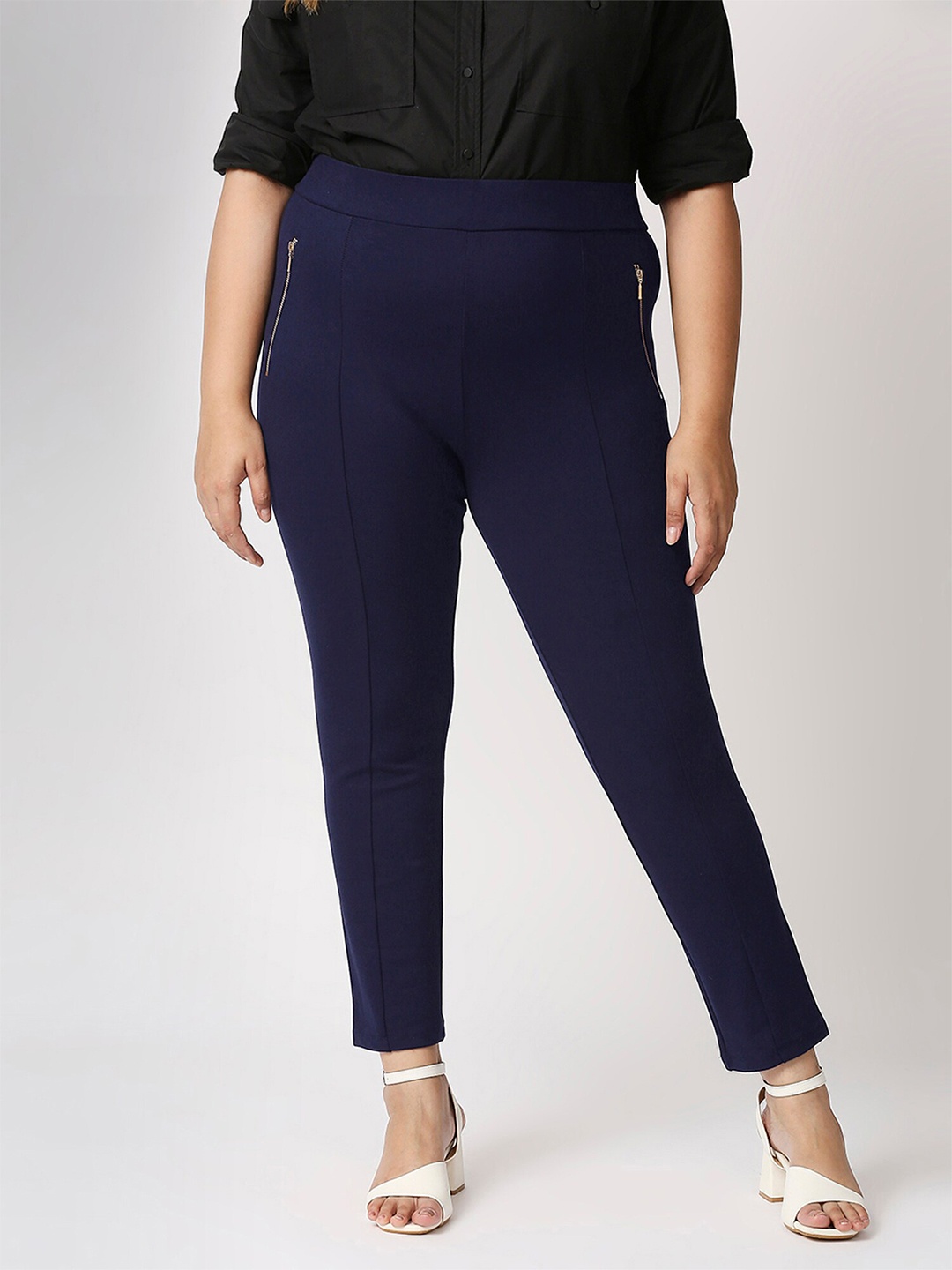 

20Dresses Women Navy Blue Solid Skinny-Fit Jeggings