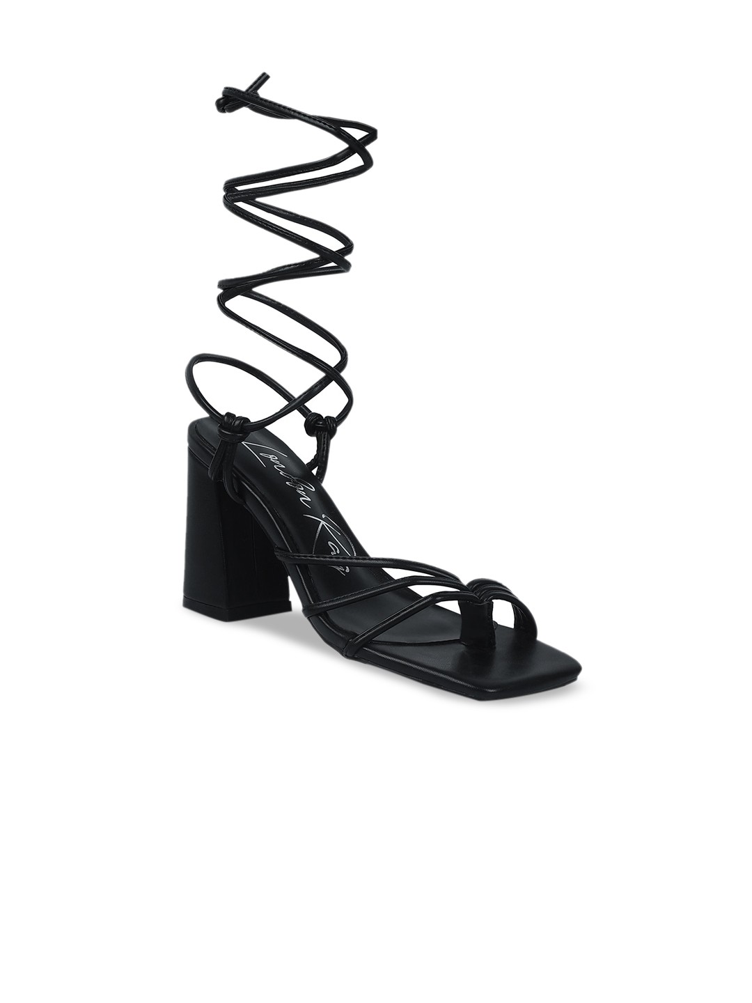 

London Rag Black PU Party Block heels