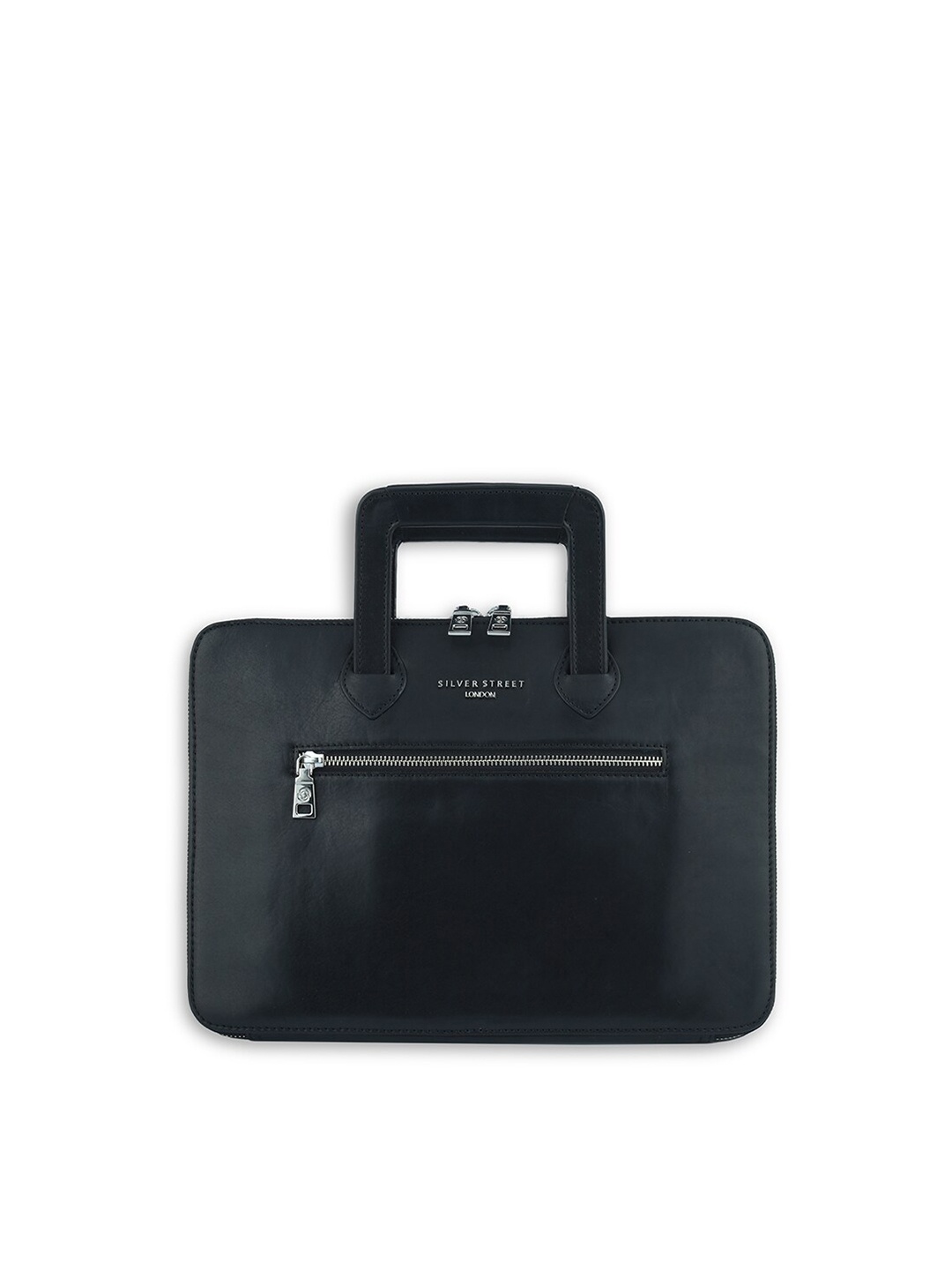 

SILVER STREET LONDON Men Black Leather Laptop Bag