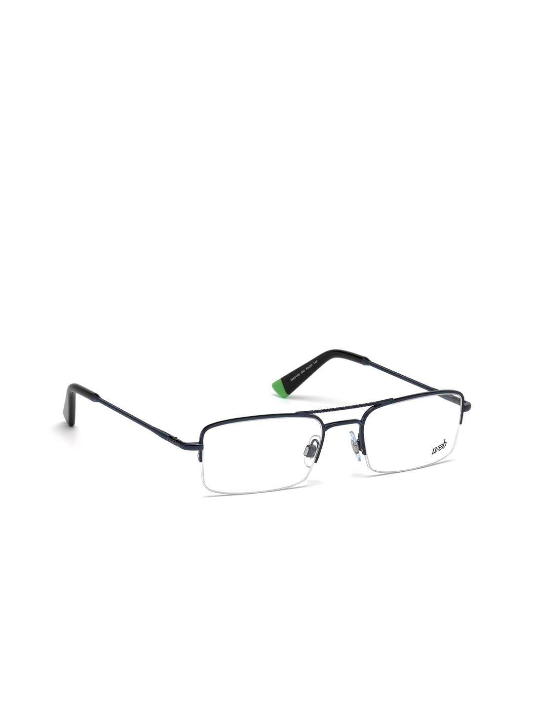 

WEB EYEWEAR Men Transparent & Black Half Rim Rectangle Frames WE5195 53 090