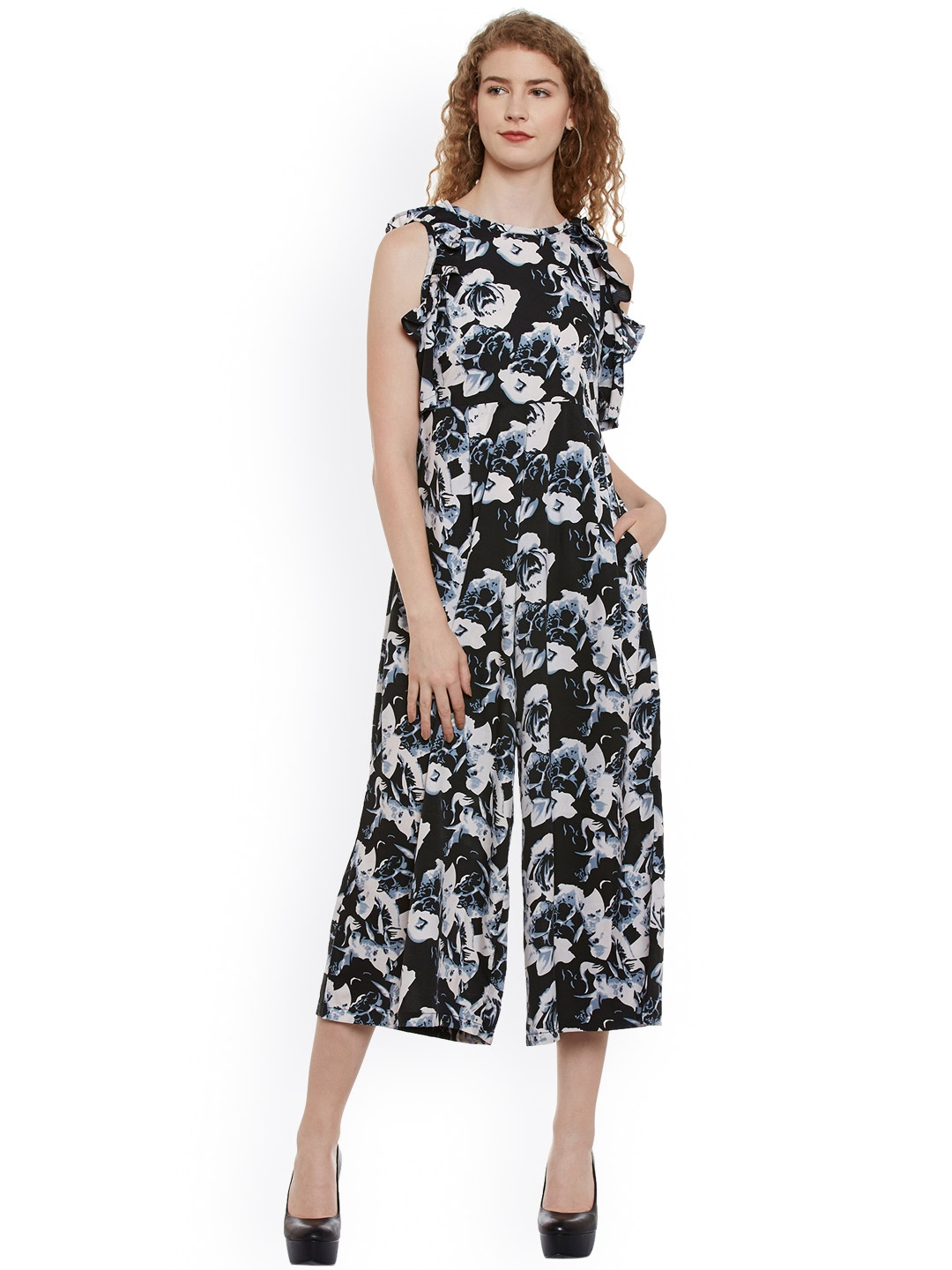 

Belle Fille Black & White Printed Jumpsuit