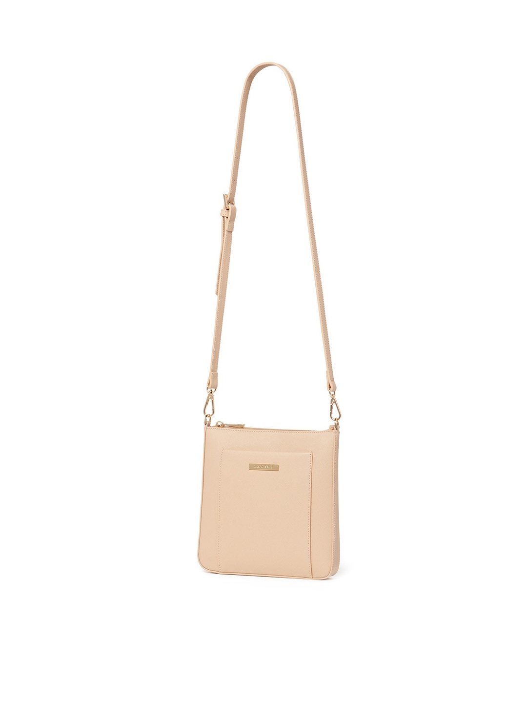 

Forever New Beige Solid PU Structured Sling Bag