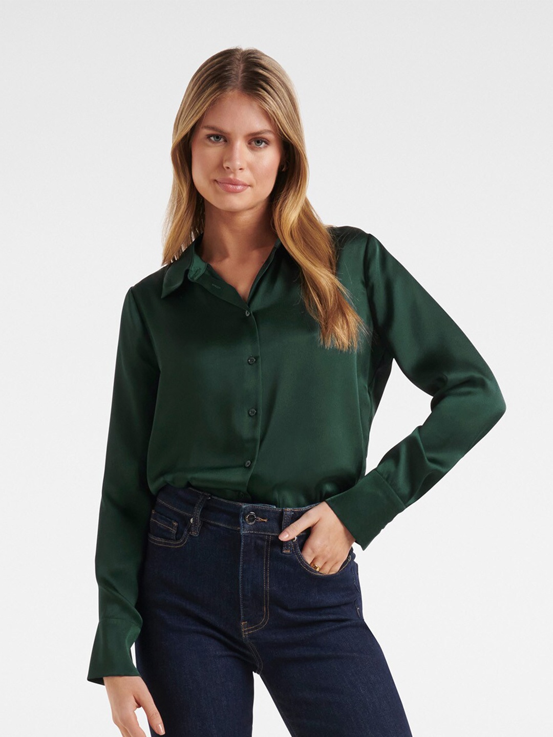 

Forever New Women Green Casual Shirt