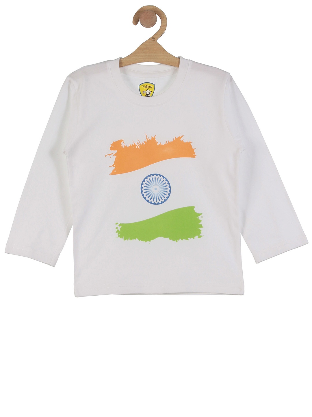 

Lil Lollipop Kids White Flag Printed T-shirt