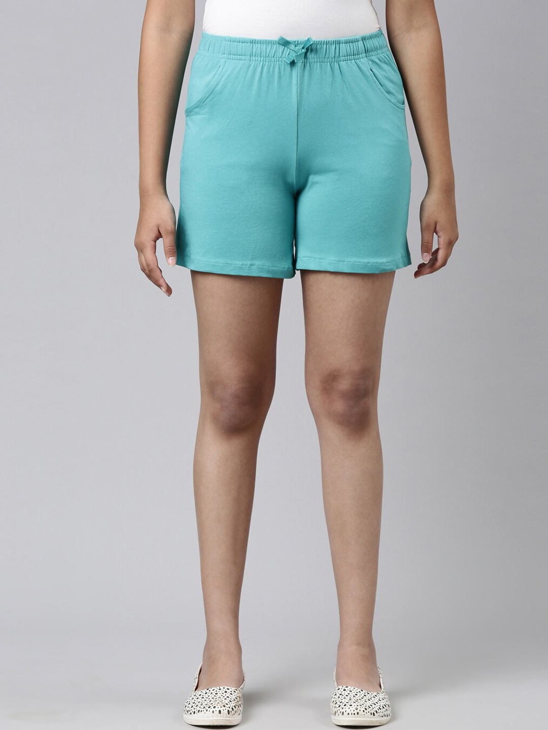 

Go Colors Girls Green Cotton Shorts