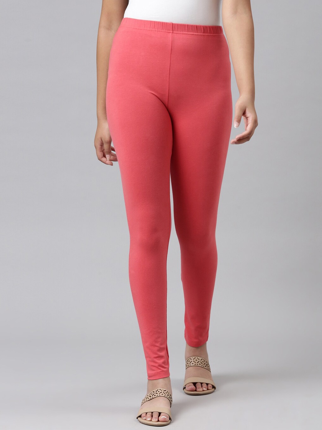 

Go Colors Girls Coral Solid Ankle Length Leggings